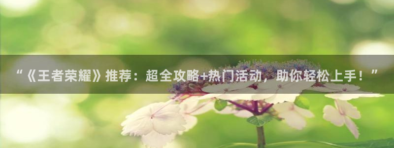 天美娱乐官方注册登录：“《王者荣耀》推荐：超全攻略+热门活动